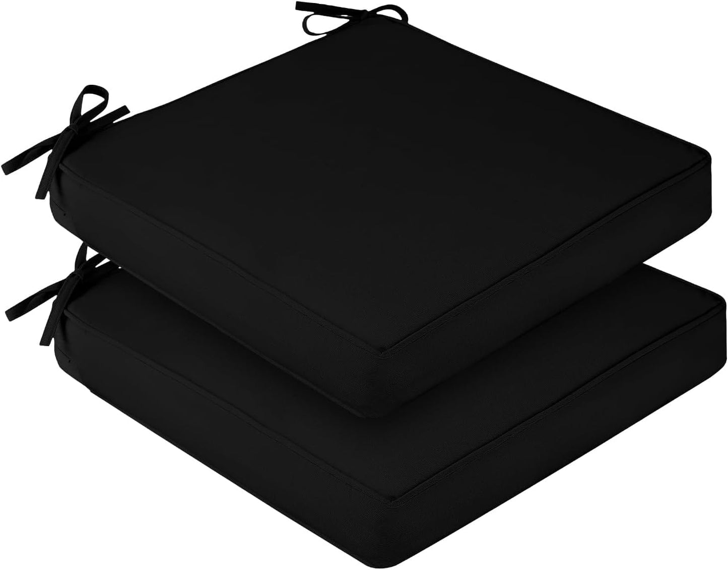 2 Cojines Impermeables Silla Patio 24x24" Negro