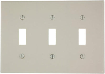 Placa pared interruptor palanca 3 ventanas termoestable