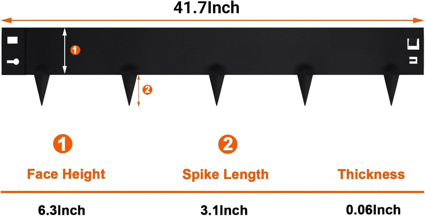 Bordes metal martillo 9.4pulg pack 6 para paisajismo
