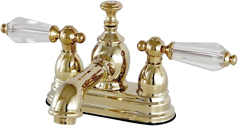 Grifo baño central 4" latón pulido