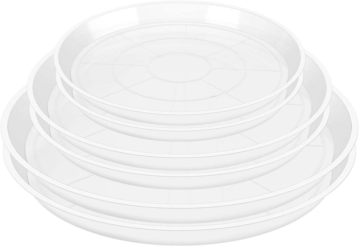 Plato transparente para plantas 4-10" set 8