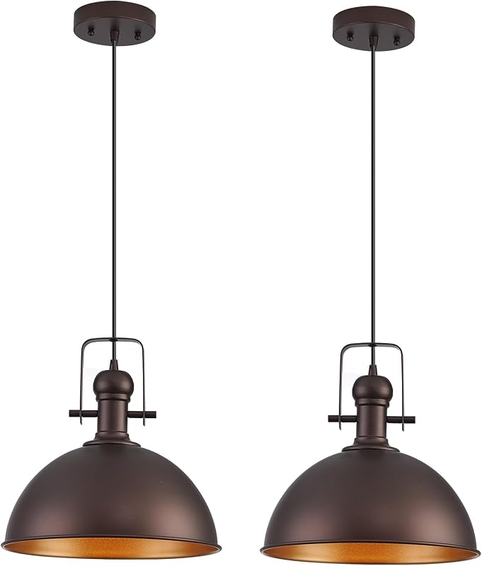 Luces colgantes bronce 12pulg estilo vintage ajustables 2