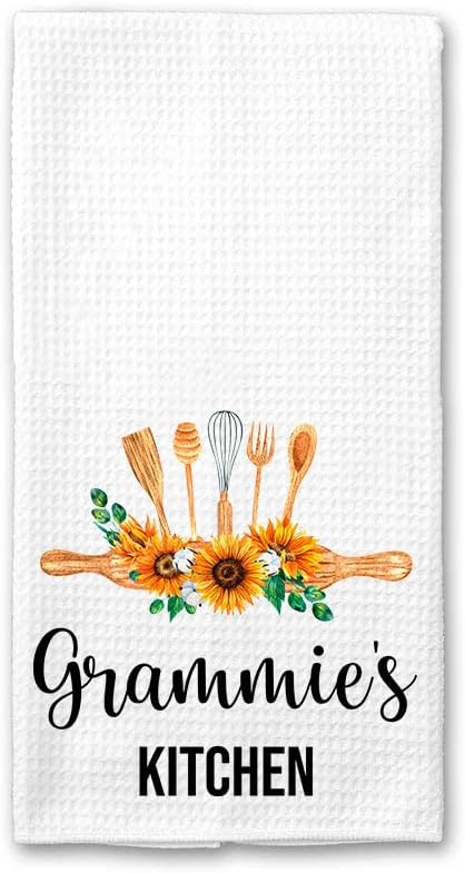 Toalla cocina Grammie's decoración girasol regalo hogar suave