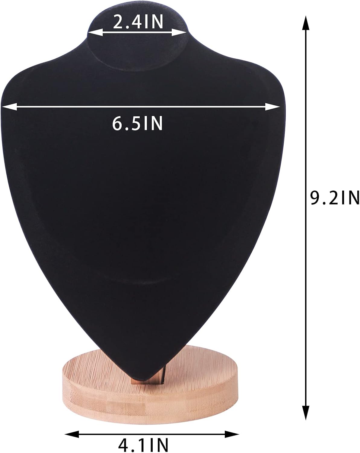 Soporte bambú para collar organiz. joyas estante negro