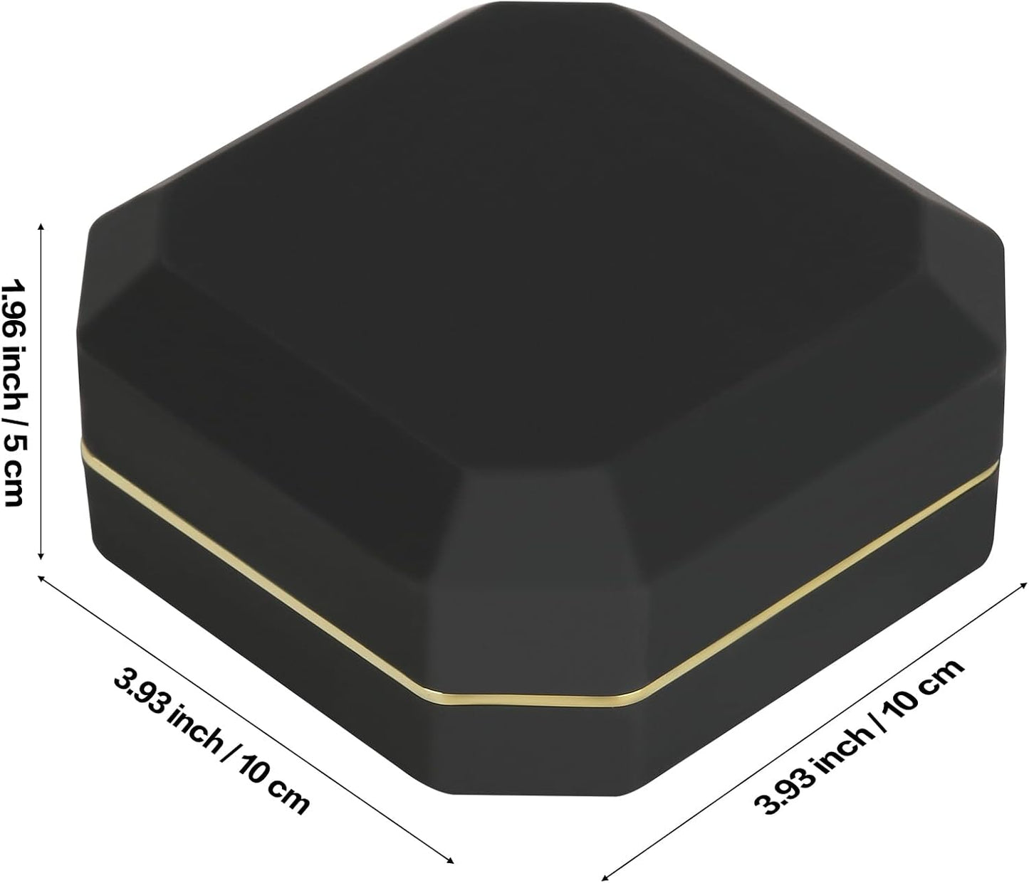 Caja regalo pulsera LED terciopelo boda aniversario negro