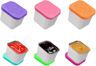 Set 6 Contenedores Alimentos Acero Inox Sellados Portátiles