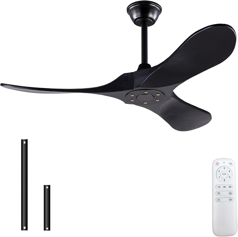Ventilador techo 42pulg madera control remoto 6 velocidades