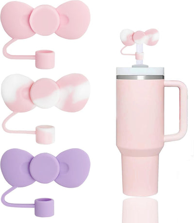 Funda popote silicona con lazo marrón para tapas 0.394pulg