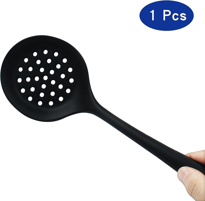 Cuchara silicona antiadherente para cocinar verduras negro