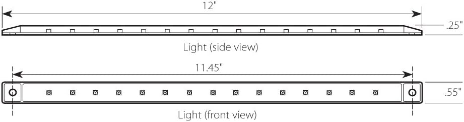 Barra luz ultrafina 12pulg 15LED lente transparente