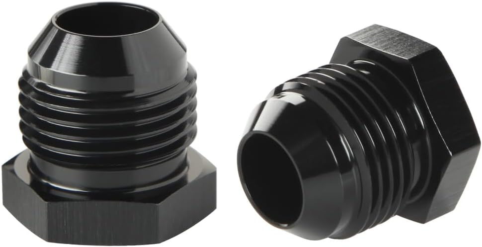 Adaptador enchufe hexagonal aluminio negro set 2