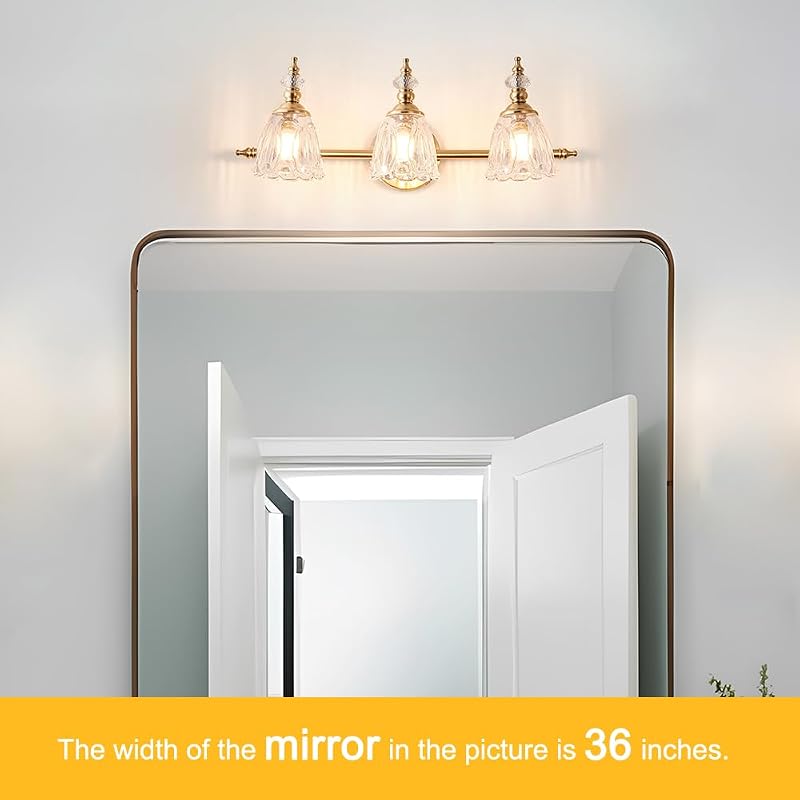 Lámpara tocad. baño oro cepillado 3 luces estilo granja