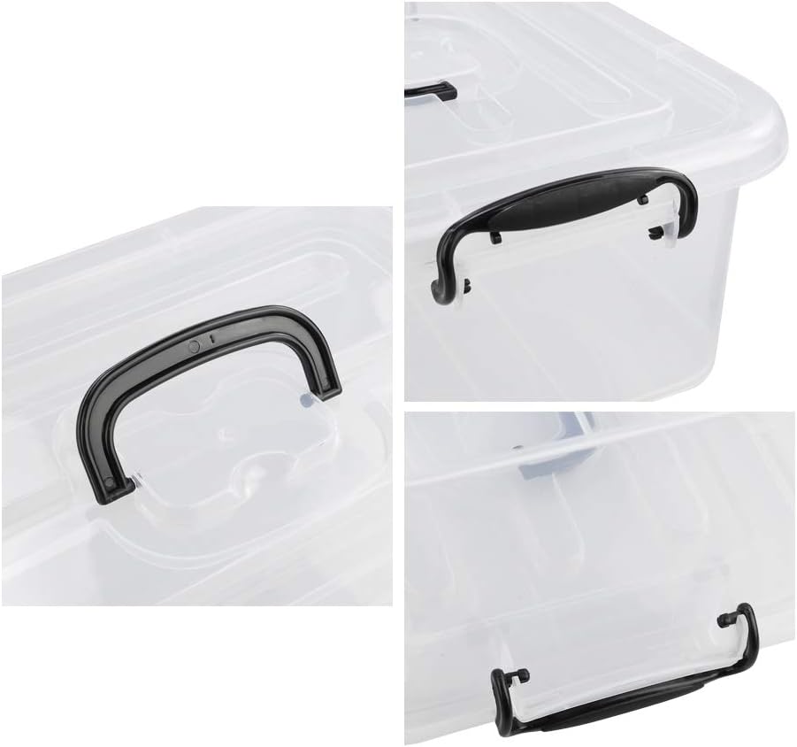 Caja plástico 8L transparente con tapas set 2