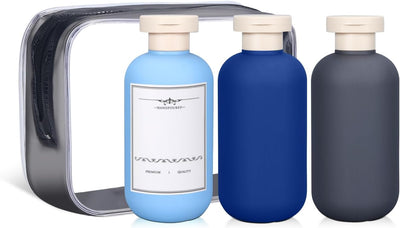 Botellas viaje plástico TSA aprobadas exprimibles