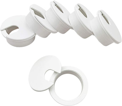 6 Ojales Escritorio 1-3/8" para Cable Plástico Blanco