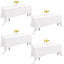 4 Manteles Rectangulares 70x120pulg Poliéster Lavables Bodas