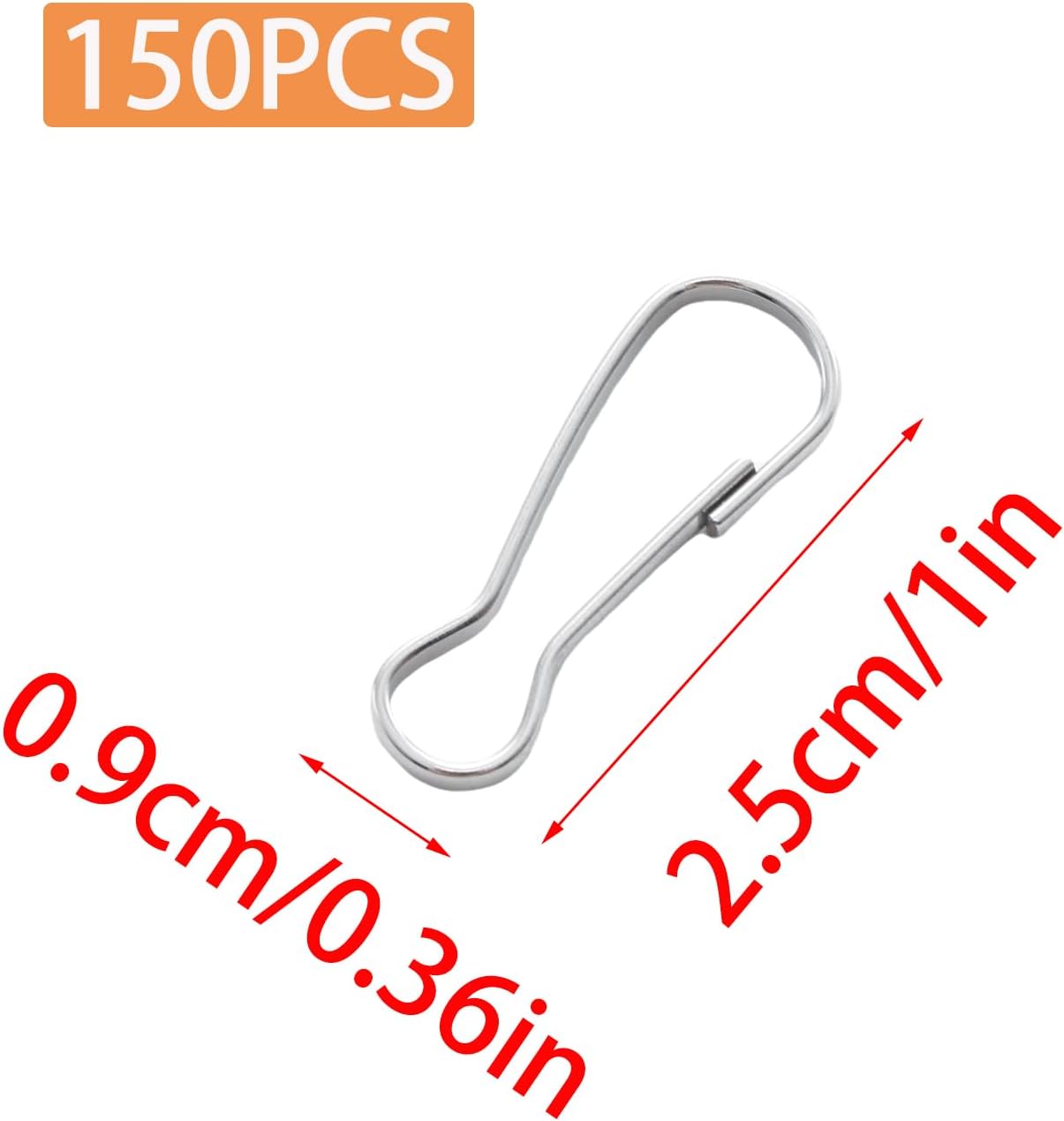 150 Ganchos Resorte Acero Inox 304 1"