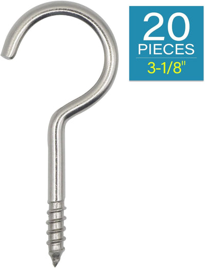 Tornillos ganchos acero inox 304 3-1/8pulg pack 20