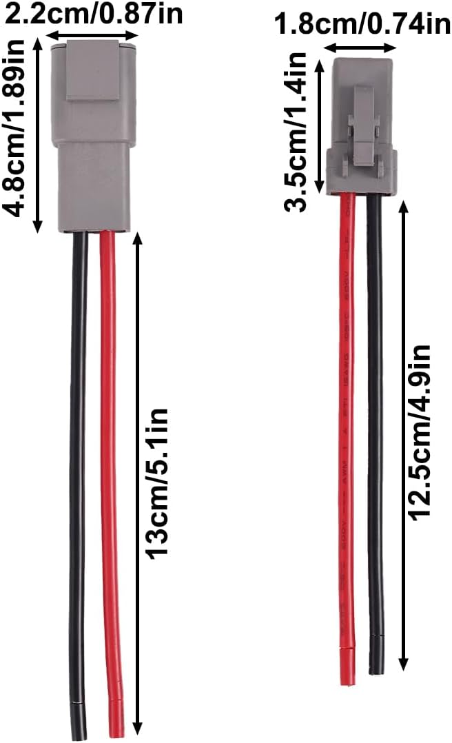 2 Pares Conectores DTP 2 Pines 12 AWG para Luz LED Coche Barco