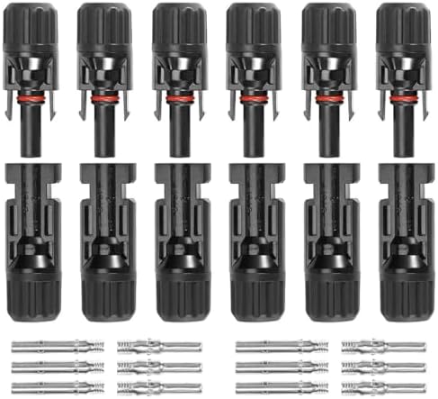 12 Conectores Cable Solar 10 AWG IP67 6 Pares MC4