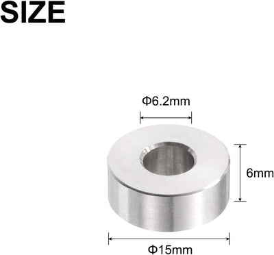 Espaciador acero inox M6 0.244x0.591pulg