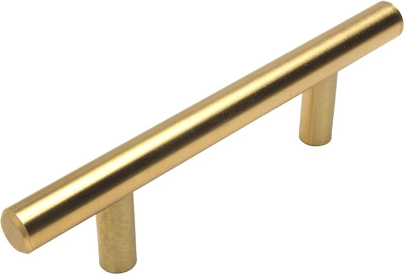 10 Tiradores Latón Cepillado 3.5"