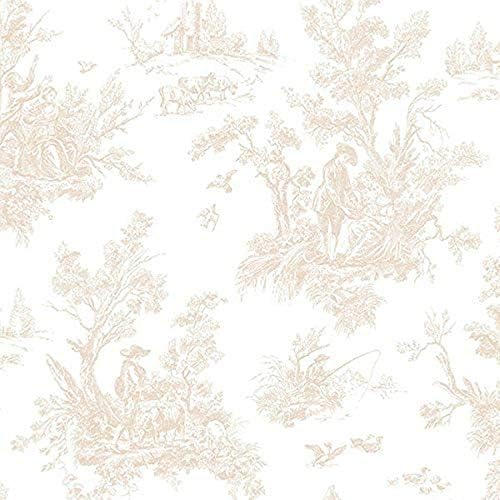 Rollo papel tapiz campiña 20.5" x32.7ft beige/blanco