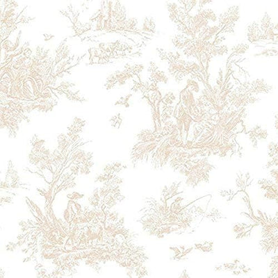 Rollo papel tapiz campiña 20.5" x32.7ft beige/blanco