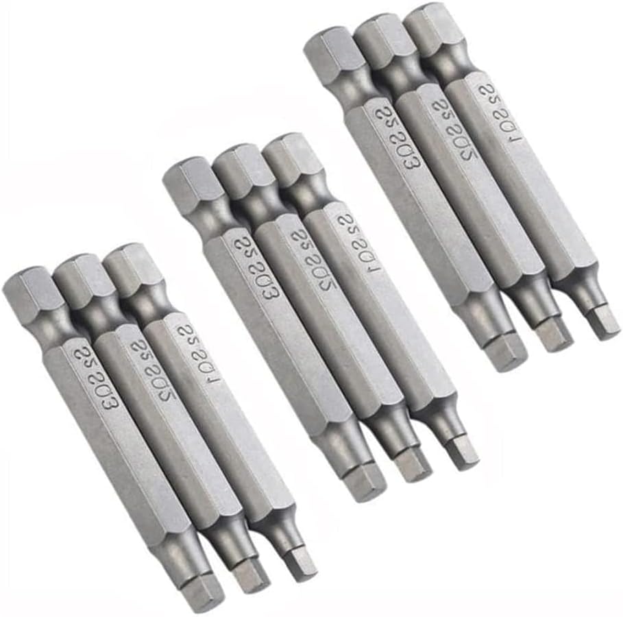 Set 3 brocas cuadradas magnéticas 1/4pulg SQ1 SQ2 SQ3