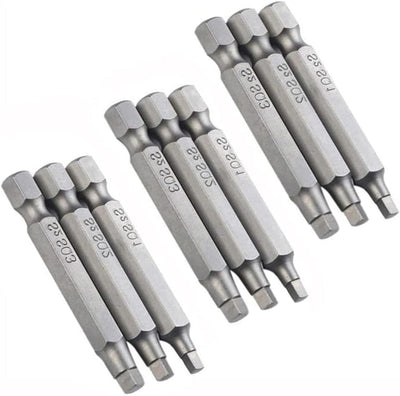 Set 3 brocas cuadradas magnéticas 1/4pulg SQ1 SQ2 SQ3