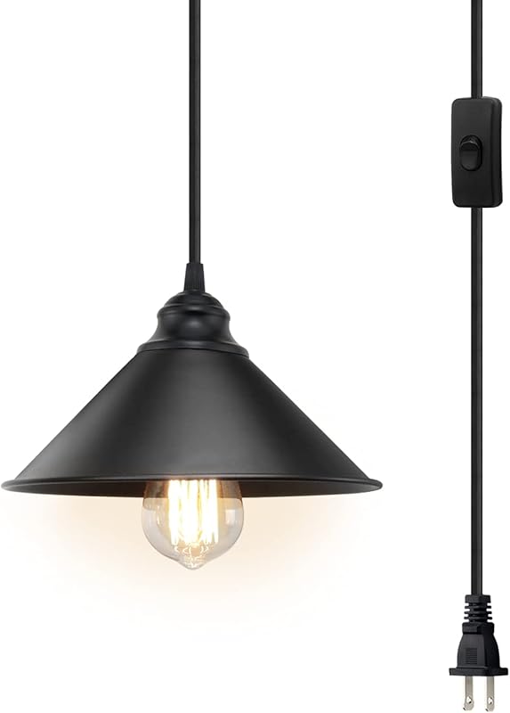 Lámpara colgante enchufable industrial para cocina y comedor