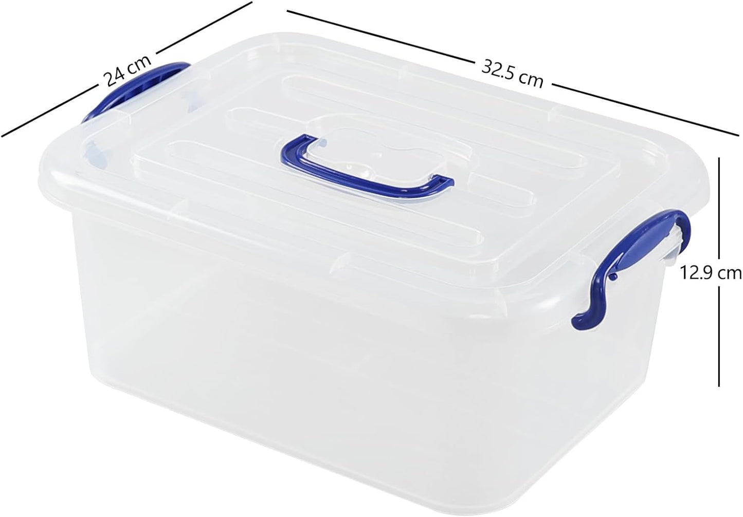 Caja transparente plástico 8L con asa set 2