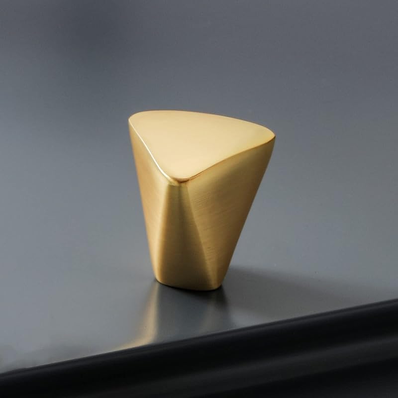 Pomo dorado para gabinete 8 pzas perilla triangular