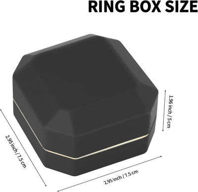 Caja pendientes lujo con LED terciopelo regalo boda