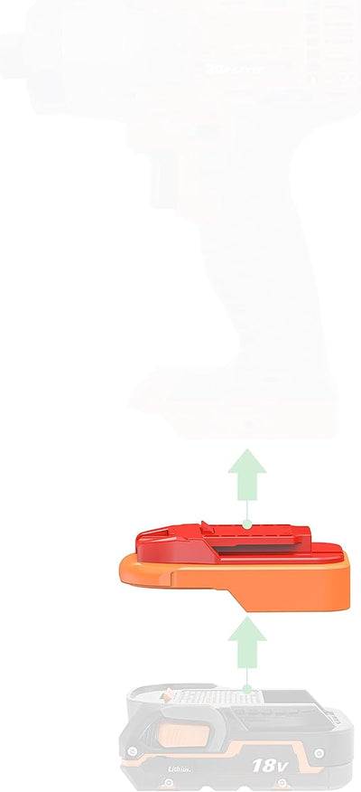 Adaptador herramientas para baterías Ridgid 18v tipo deslizante