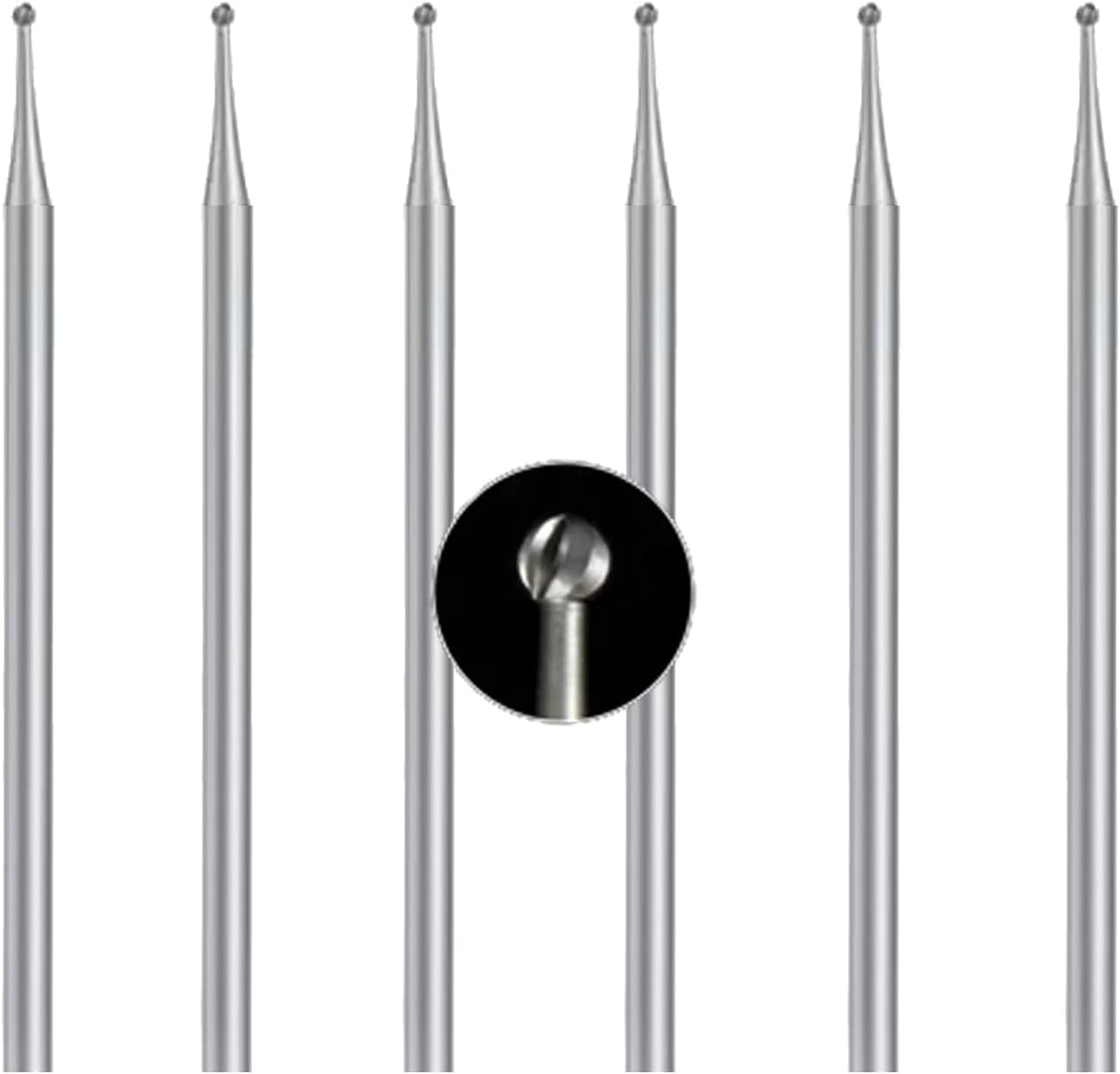 6 Pzas Rebabas Bola 3/32pulg Vástago Joyería Redonda