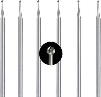 6 Pzas Rebabas Bola 3/32pulg Vástago Joyería Redonda