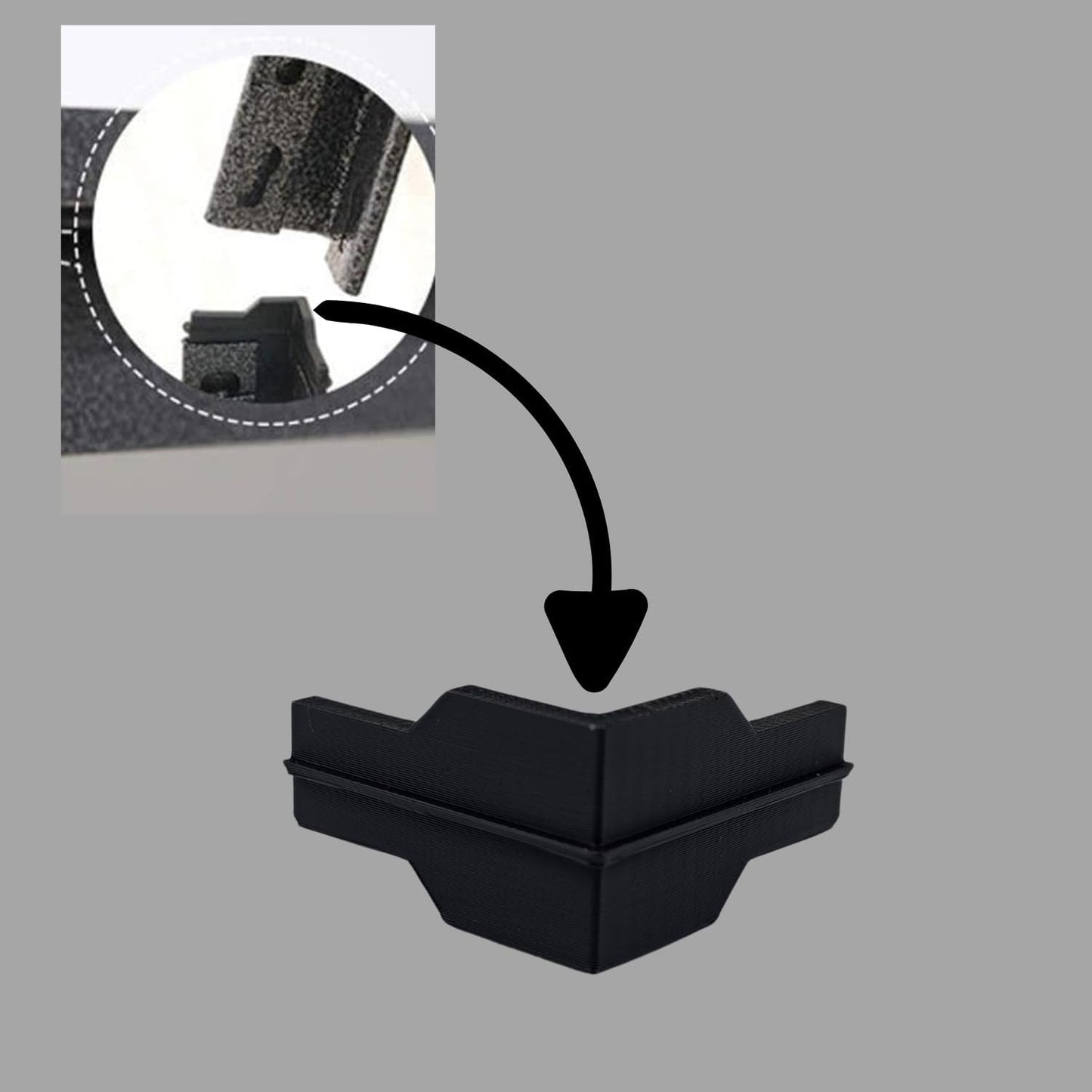 Conector esquina estantería Costco 8 Uds color negro