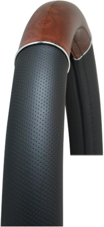 Funda volante lujo 20pulg color madera oscura ribete cromado