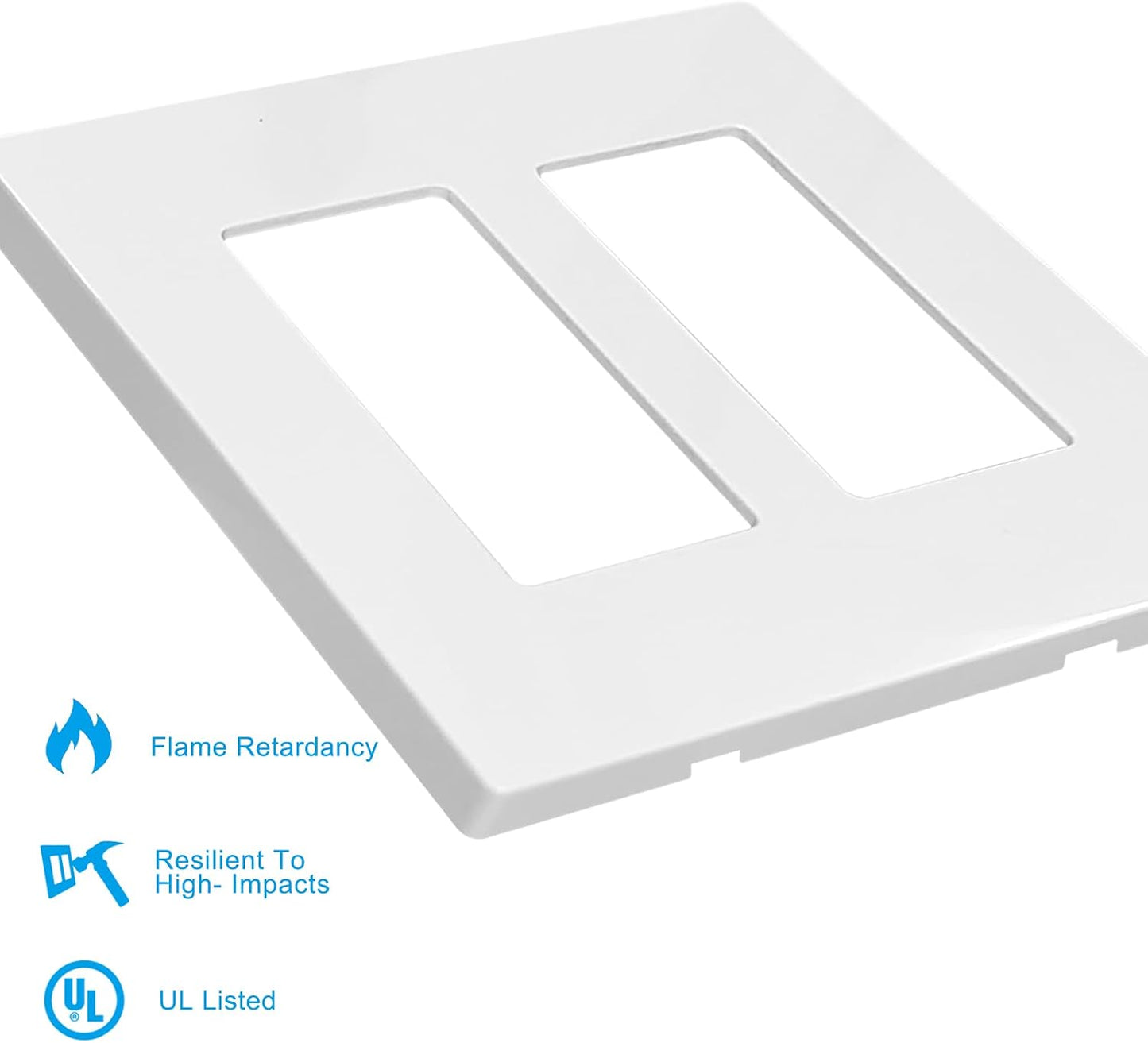 Placas decorativas pared 2 segmentos termoplástica blanco set 10