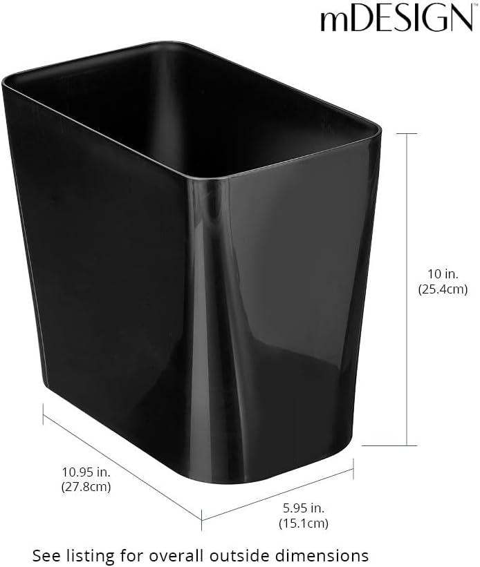 Papelera plástico 3gal para baño cocina oficina color negro