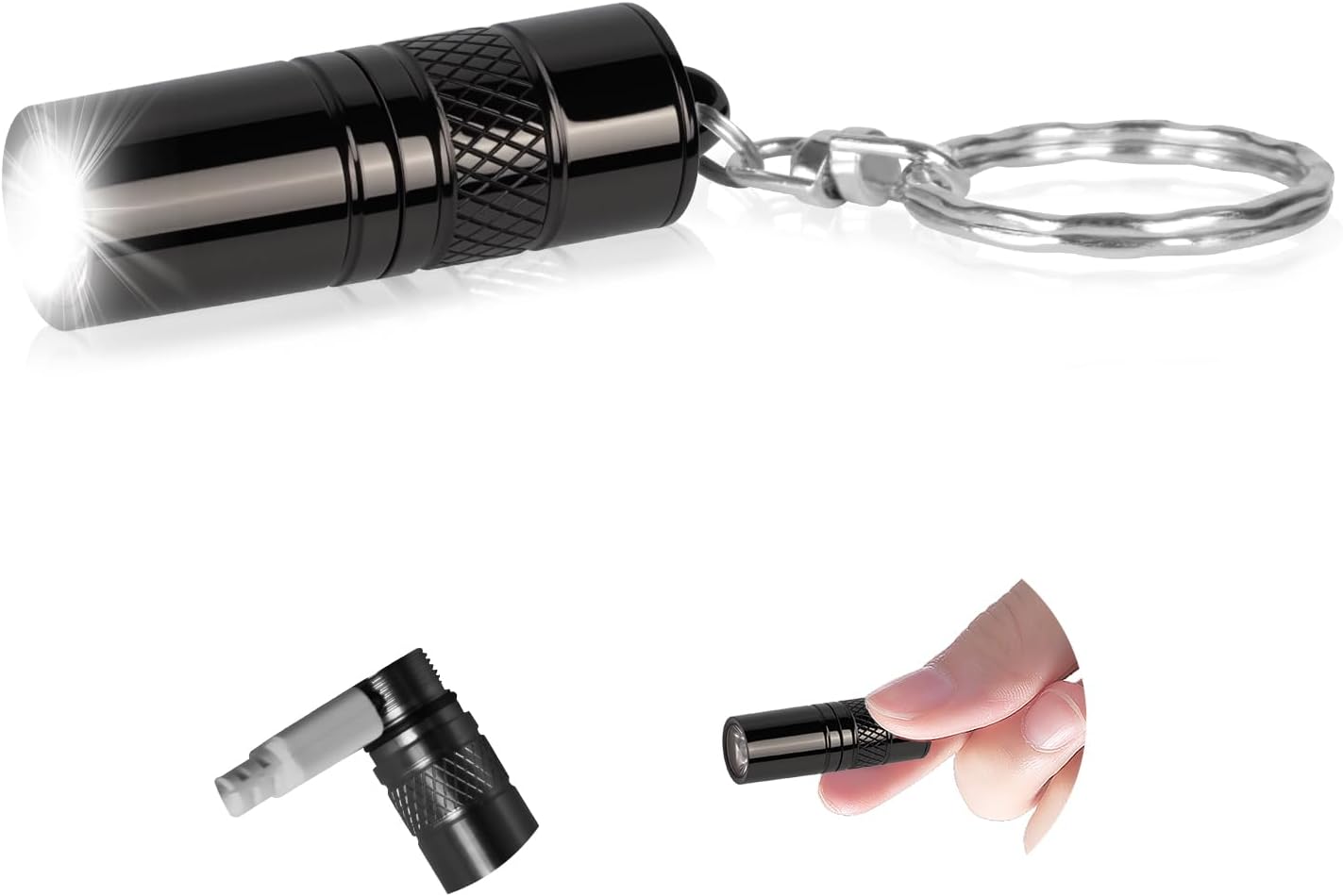 Llavero linterna micro USB recargable 110 lúmenes edc negro