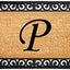 Felpudo monograma letra P 18x30pulg