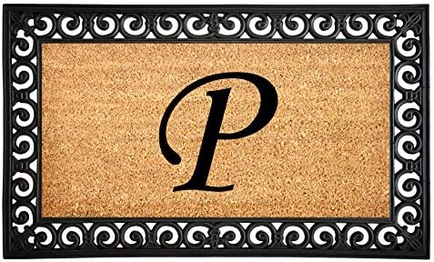 Felpudo monograma letra P 18x30pulg
