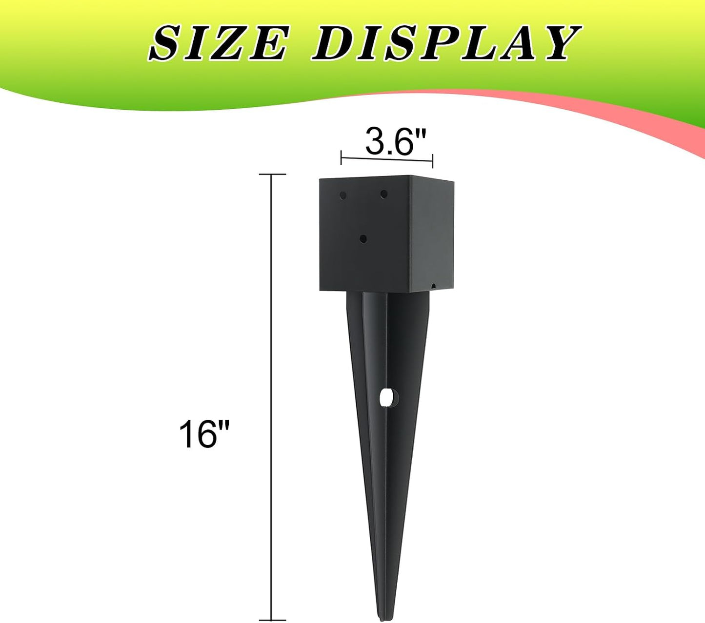 4 Pzas Anclajes poste cerca 4x4 pulg estacas metal negro