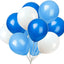 100 Globos Látex 12pulg Blanco y Azul Claro