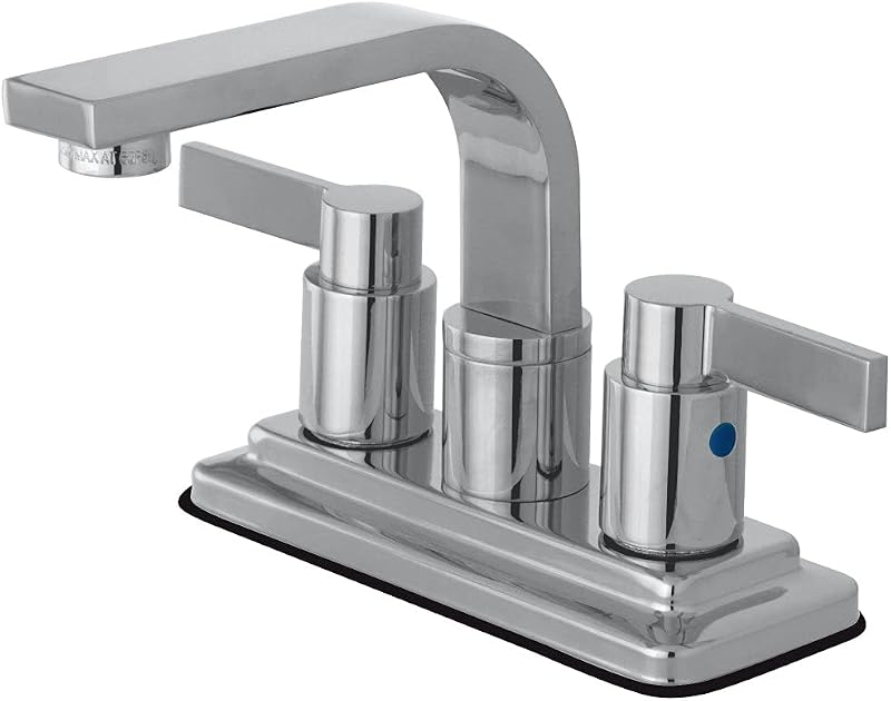 Grifo baño central 4pulg doble mango 3 orificios