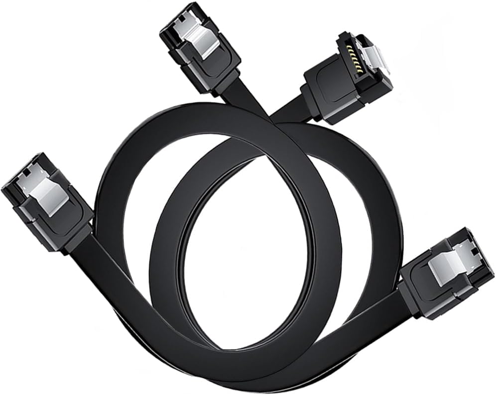 Cable SATA III 6 Gbps 7 pines 90 grados con pestillo SSD