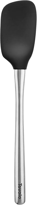 Espátula cuchara acero inox agarre ergonómico negro