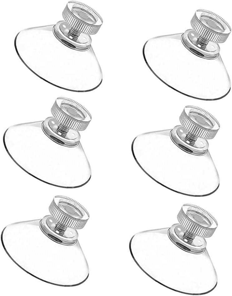 6 Pzas Ventosa Cristal PVC Transparente 1.614" Extra Fuerte